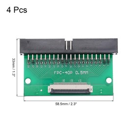 sourcing map 4pcs FFC FPC Connector Board 40 Pin 0.5mm Socket to 2.54mm Double Row Right Angel DC3 Male Pin Header Strip Adapter, PCB Converter Board for LCD TVs/Digital Cameras/Laptops