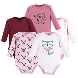 Yoga Sprout Cotton Bodysuit, 5 Pack, Owl, 9-12 Months