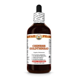 Chinese Goldthread (Coptis Chinensis) Dry Root Tincture, Made in Hawaii, All Natural, Vegan, Pure Liquid Extract - 4 fl.oz