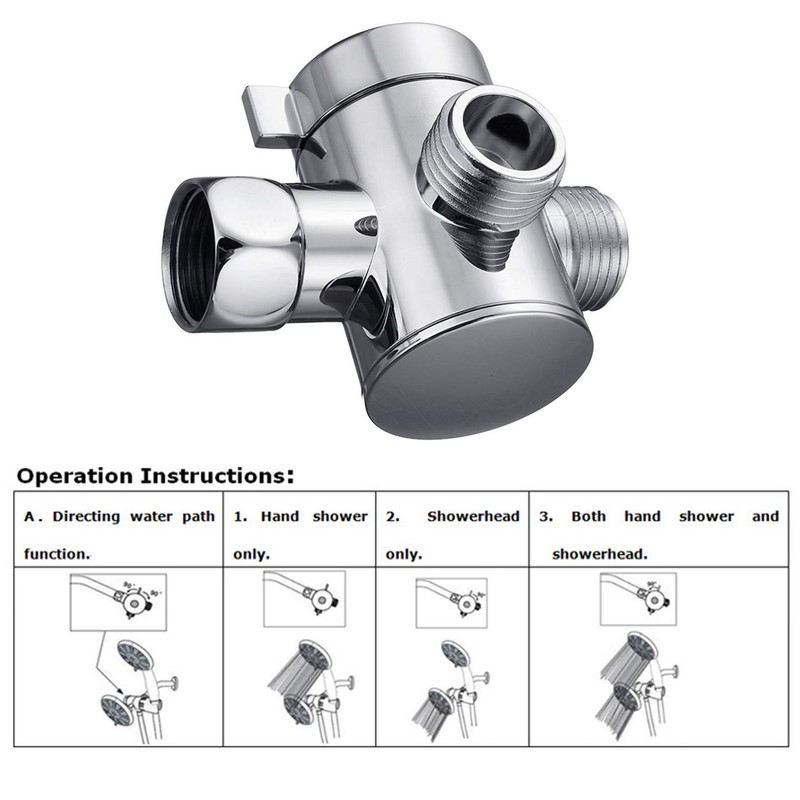3-Way Shower Diverter Valve, 3-Way Shower Diverter Valve Mount G1/2