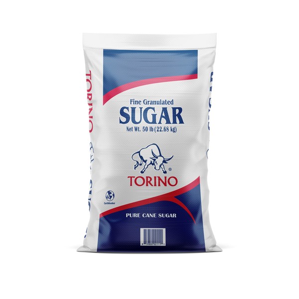 Torino Sugar white 1/50Lbs bag Granulated-White-Pure Cane Crystal Sugar-Refined White Sugar-Certified Kosher and Vegan-All Purpose Fine Grain Sugar for Coffee, Tea and Baking-50 lb Bulk bag (Pack of 1)