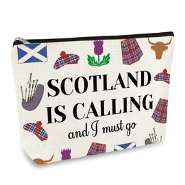 Scotland Gifts Edinburgh Travel Gift for Women Makeup Bag Scotland Lover Travel Trip Present Birthday Graduation Gift for Traveller Friends Sister Cosmetic Bag Souvenirs Zipper Toiletry Pouch