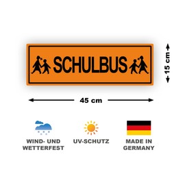 XXL School Bus Sign Magnetic School Bus 45 x 15 cm Warning Sign Student Transport School Bus Board Magnetic Sign Sign Person Transport Warning Sign with UV Protection STROBO