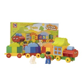 FixtureDisplays 50-Piece Number Train My First Number Train Preschool Toy Building Set