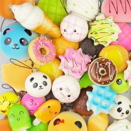 Yunko 30-Piece Set Stress Relief Toy, Squishy Toy, Decompression Toy, Soft Touch, Harmless, Cute, Soft, Fluffy Toy, Food Toy, Funny, Birthday, Children's Day, Gift for Children and Adults