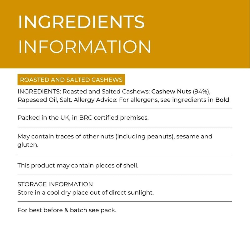 Hides Fine Foods - Roasted & Salted Cashew Nuts 1kg