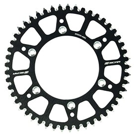 SCAR Aluminium Sprocket Compatible with KTM SX/SXF/EXC/EXCF 125 150 250 300 350 450 500 93-23 HUSQVARNA TC FC TX TE FE FX GASGAS 14-23 MC MCF EC ECF 21-23, Black - 48 Teeth