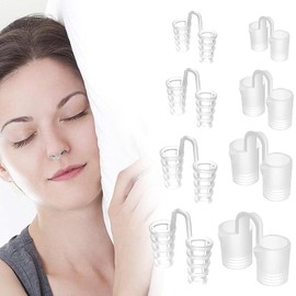 Pack of 8 Nose Separators, Nose Clip Snoring, Nose Dilator, Nose Separator Better Breathing, Anti Snoring Nose Separator, Reusable Snoring Stopper, for Relaxed Nights (4 Sizes)