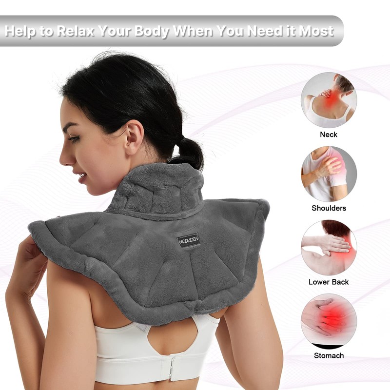 MORLIDEN Neck Heating Pad Microwavable for Shoulders, Warmer Wrap Microwave
