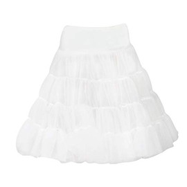 I.C. Collections Big Girls White Bouffant Half Slip Petticoat Tea Length, 7