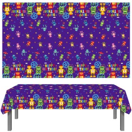 iPartyFun Robot Birthday Party Tablecloths 3Pcs Robot Theme Happy Birthday Table CoversDecorations for Gear Robot Party Decoration Baby Shower Supplies