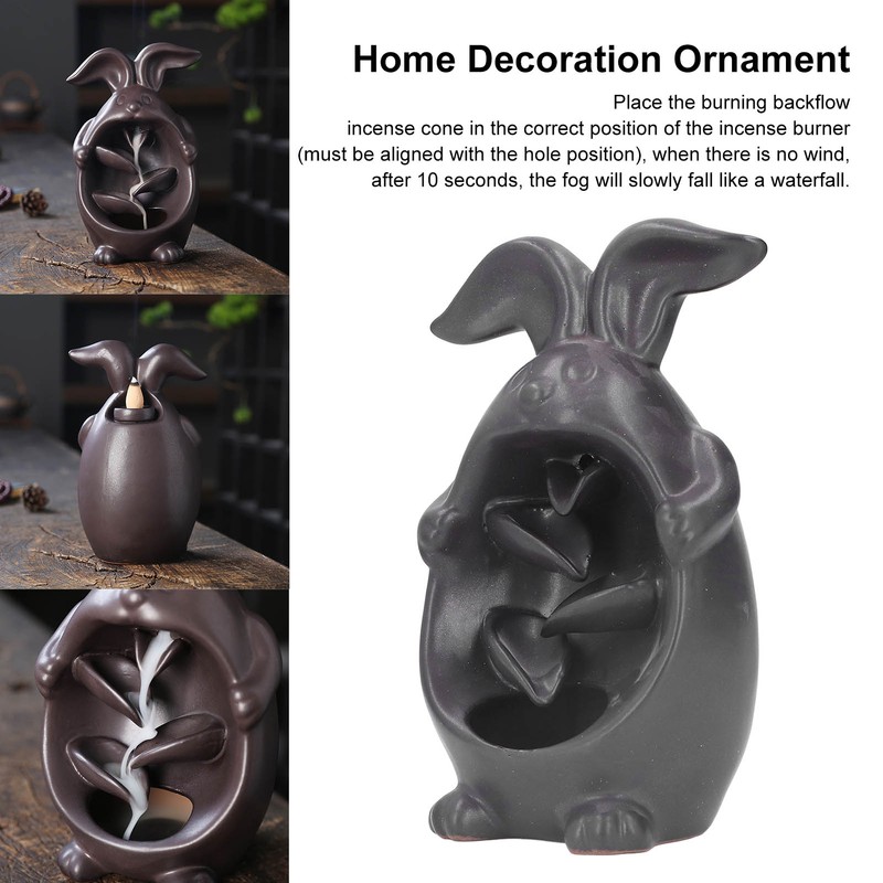 Incense Burner Bunny Shape Exquisite Beautiful Backflow Waterfall Aroma Burner