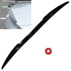 AUTOXBERT Car Rear Spoiler Wing 115cm 45 In Universal Car Rear Trunk Roof Spoilor Lip Extension Wing Car Rear Lip Spoiler Clossy Black V-style