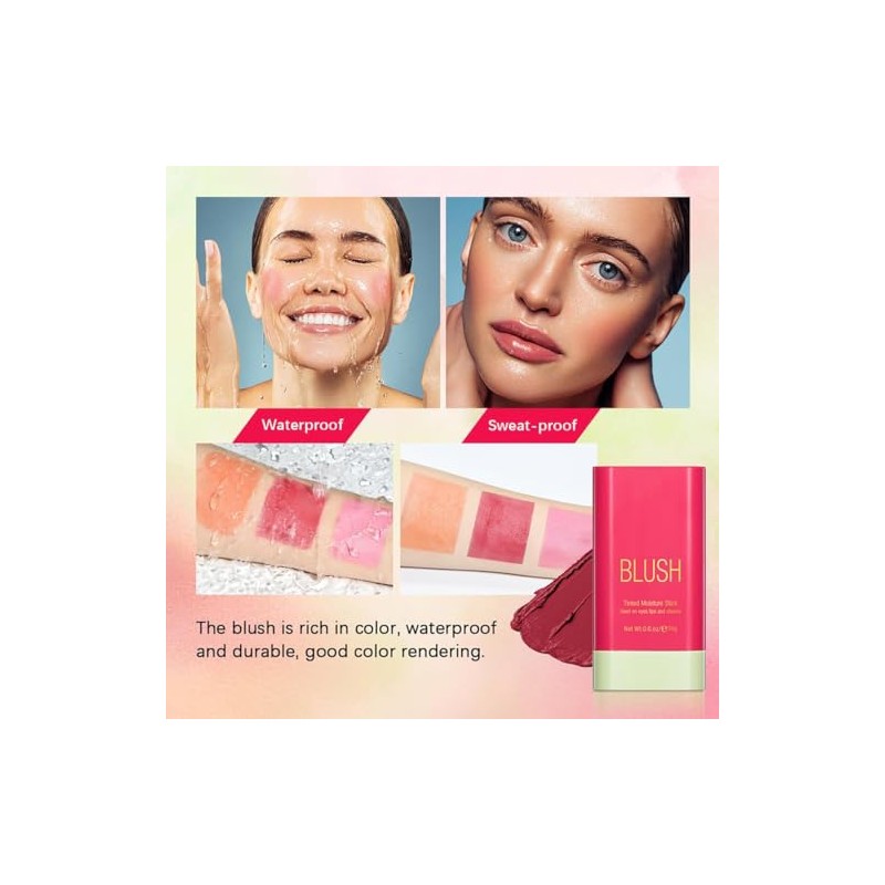 Barra de Rubor de Maquillaje Multiusos, Barra de Rubor En