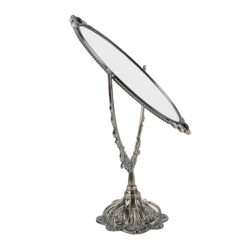 MakeUp Mirror EuropeanStyle Metal Retro DoubleSided Mirror for Bathroom Bedroom