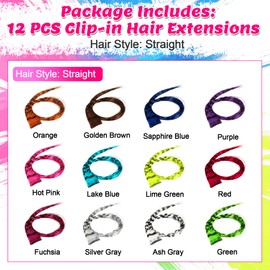 Colored Hair Extensions Clip in, Raccoon Tail for Kids Girls and Women Gift
