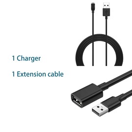 [6.5FT] Compatible for casio protrek wsd-f30 Smart Watch Extended Cable Charger and WSD-F10,WSD-F20, WSD-F30,pro-Trek F21 Charger (1charger+1cable)