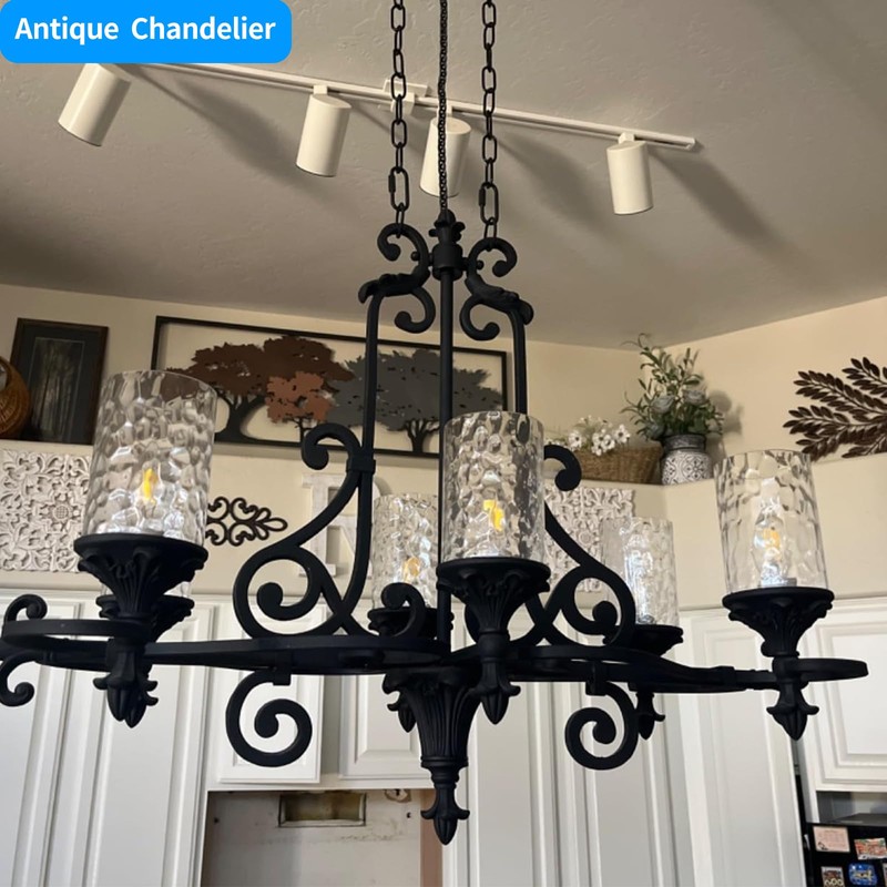 Skelang Hammered Lip-less Glass Lamp Shade, Cylindrical Light Cover with