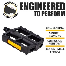 BV Bike Pedal Set, Bicycle Pedals, 9/16-Inch Boron Steel Spindle, Pair