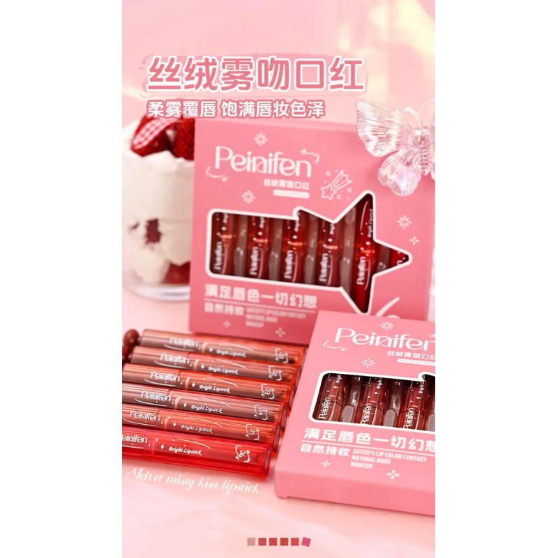 Juego De 6 Nuevos Lápices Labiales Con Acabado Mate