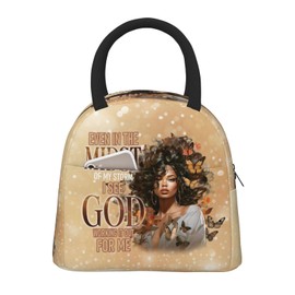 Dudietry African American Afro Woman African American Afro Woman Lunch Bag For Adults Insulated Lunch Box Reusable Lunch Tote For Work Picnic