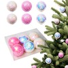 WESAIL 3" Christmas Balls Ornaments Iridecent Pastel Set of 6,