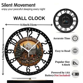 Wholesale 8-Pack 25cm Iron Circular Clock Set Vintage Stylesheet size: 10 inch, color: Black