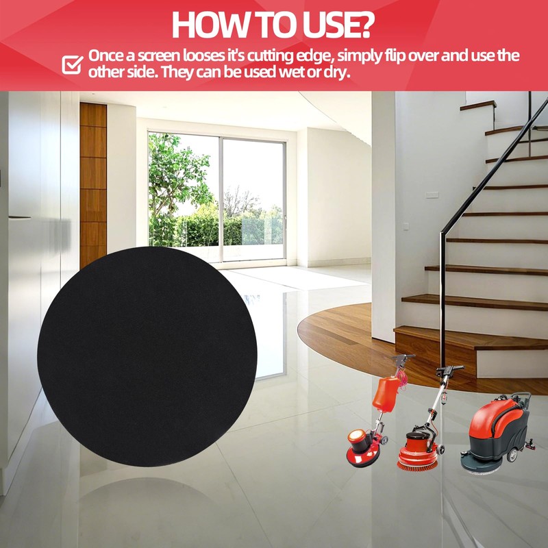 17" Sanding Screen Discs with Buffer Pad,10 Pack 60 Grit