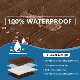 hyha Waterproof Dog Blanket, Reversible Dog Bed Cover Pet Blanket, Soft Sofa Couch Cover for Dogs Washable, Pet Couch Cover for Sofa Dogs Cats Furniture Protector(52"x82", Brown/Chocolate)