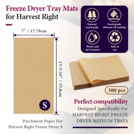 500 Packs Freeze Dryer Tray Mats For Harvest Right Freeze Dryer Accessories for Small Trays, Parchment Sheets, Freeze Dryer Tray Mats for Harvest Right