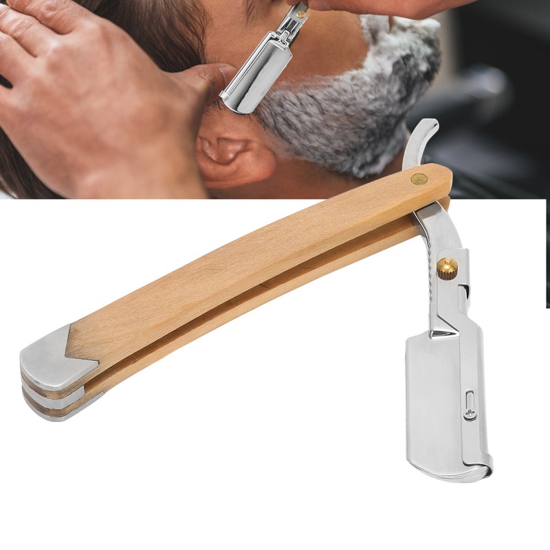 Men Straight Razor Portable Stainless Steel Manual Beard Shaver Trimmer