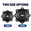 2-Pack 360° Steel Chair Swivel Base Plates, 4-Inch & 6-Inch