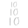 Loutade Hoop Earrings 925 Silver, 3 Pairs 925 Sterling Silver