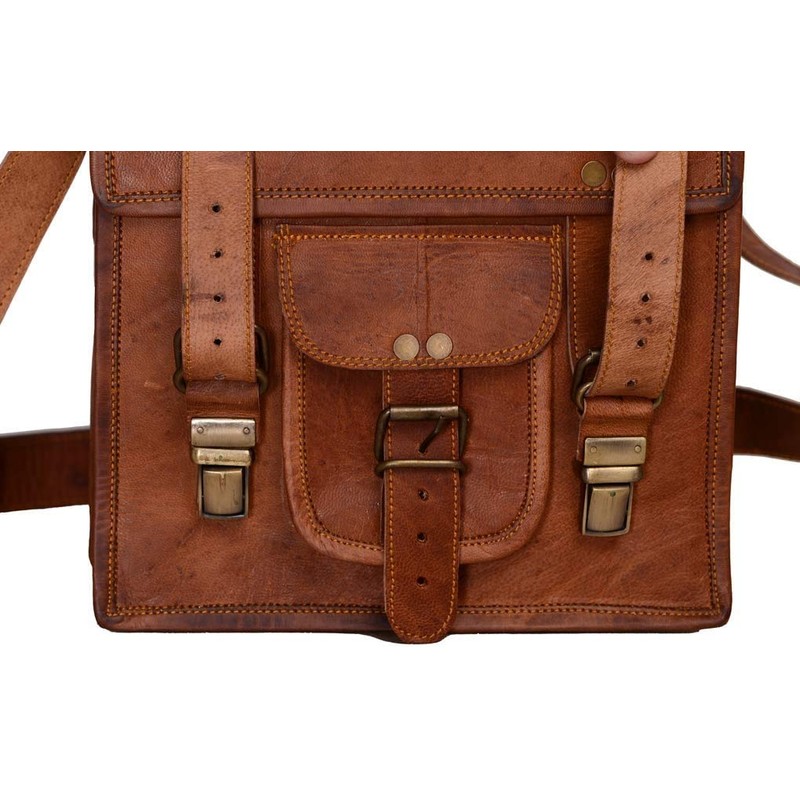 Komal's Passion Leather 11 Inch Sturdy Leather Messenger Satchel Bag