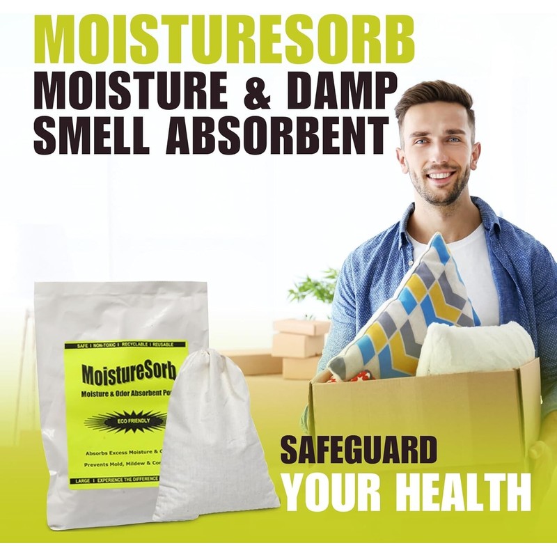 MOISTURESORB Reusable Mold & Mildew Smell Deodorizer Pouch: Rid Odor