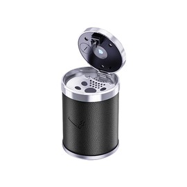 Dickno Car Ashtray with Lid, Portable Mini Ash Tray with LED Blue Light, Detachable Smokeless Car Cup Holder Trash Can, Universal Auto Interior Ashtray for Car Home Office (Black)