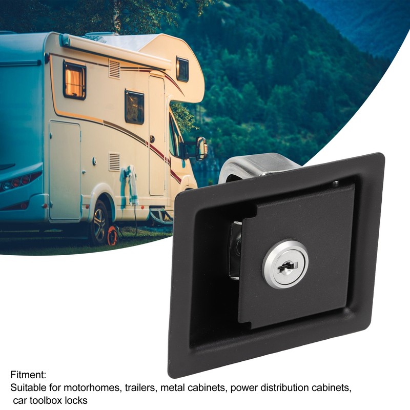 2 Pcs RV Handle Latch Carbon Steel Zinc Alloy Embedded