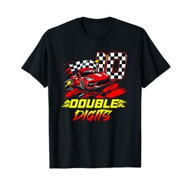 10th Birthday Race Car Double Digits 10 Years Old Boy T-Shirt