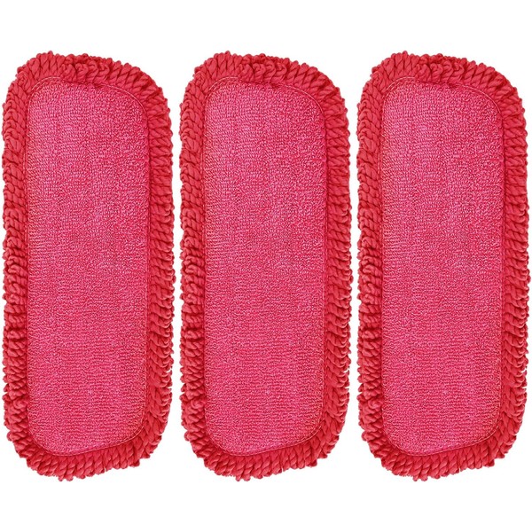 17.5 inch Microfiber Replacement Mop Pads Reusable - 3 Pack
