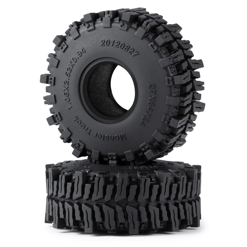 JGGZONE 4Pcs 1.1" RC Rubber Crawler Mud Terrain Tires Super