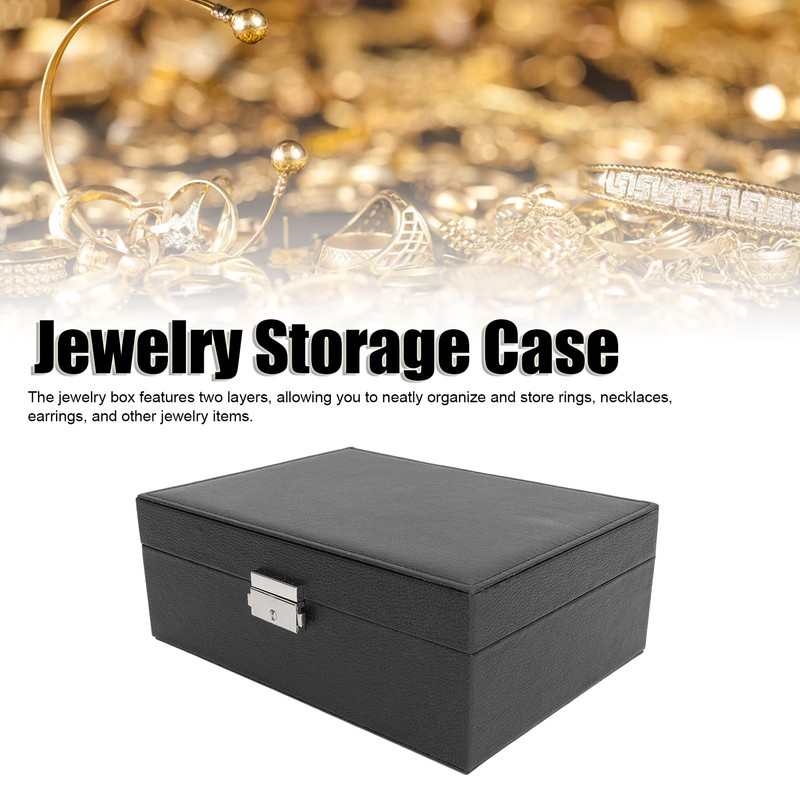 Double Layer Jewelry Box Soft PU Leather Jewelry Storage Organizer