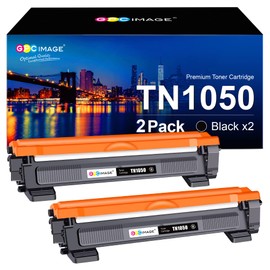 GPC IMAGE TN1050 Toner Compatible with Brother TN-1050 for MFC-1910W, DCP-1612W, DCP-1610W, DCP-1510, MFC-1810, HL-1110, HL-1210W, DCP-1512, HL-1212W, HL-1112 (Black, Pack of 2)