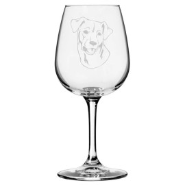 Etched Laser Art Chesapeake Bay Retriever (Chessie) Dog Themed Etched 12.75oz Wine Glass