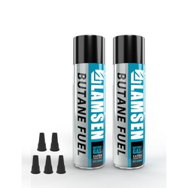 Lamsen 300ml Butane Refill, Butane Refill for Torch Lighter, Butane Canister for Torch Lighter, Lighter Butane Fuel Gas for Blow Torch, Cooking, Cigars, Camping and Welding, Pack of 2
