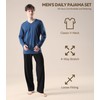 DAVID ARCHY Mens Pajamas Set Cotton Soft Sleepwear Long Sleeve