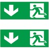 Emergency Exit Sign, Pack of 5, Premium Stickers, 24 cm