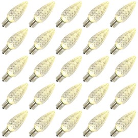 Vickerman 647080-0.96 watt 130 Volt C9 Warm White Twinkle Faceted LED Light Bulb (25 Pack) Christmas Light Bulbs (XLEDC91T-25)