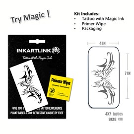 INKARTLINK Semi Permanent Tattoo, Temporary Tattoo, party tattoo, beautiful and realistic design, fun tattoo experience, cruelty-free, non-reflective, waterproof (Butterfly Badge)