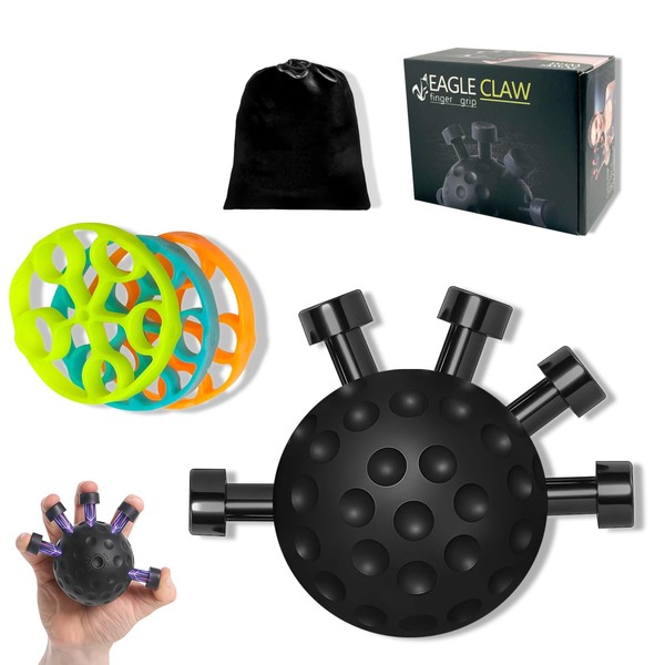 ECHEAAKW Finger Grip Strength Trainer Kit (4 Pack) with Forearm