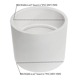 DONWAER 6" PVC DWV Coupling Sanitary for Drain Waste and Vent, PVC Pipe Screw Fittings Connect Adapter white (6 Inches)